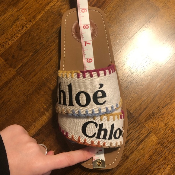 NIB $495 CHLOE Woody Logo Multicolored Stitch Sandals in size 36! - Picture 15 of 16